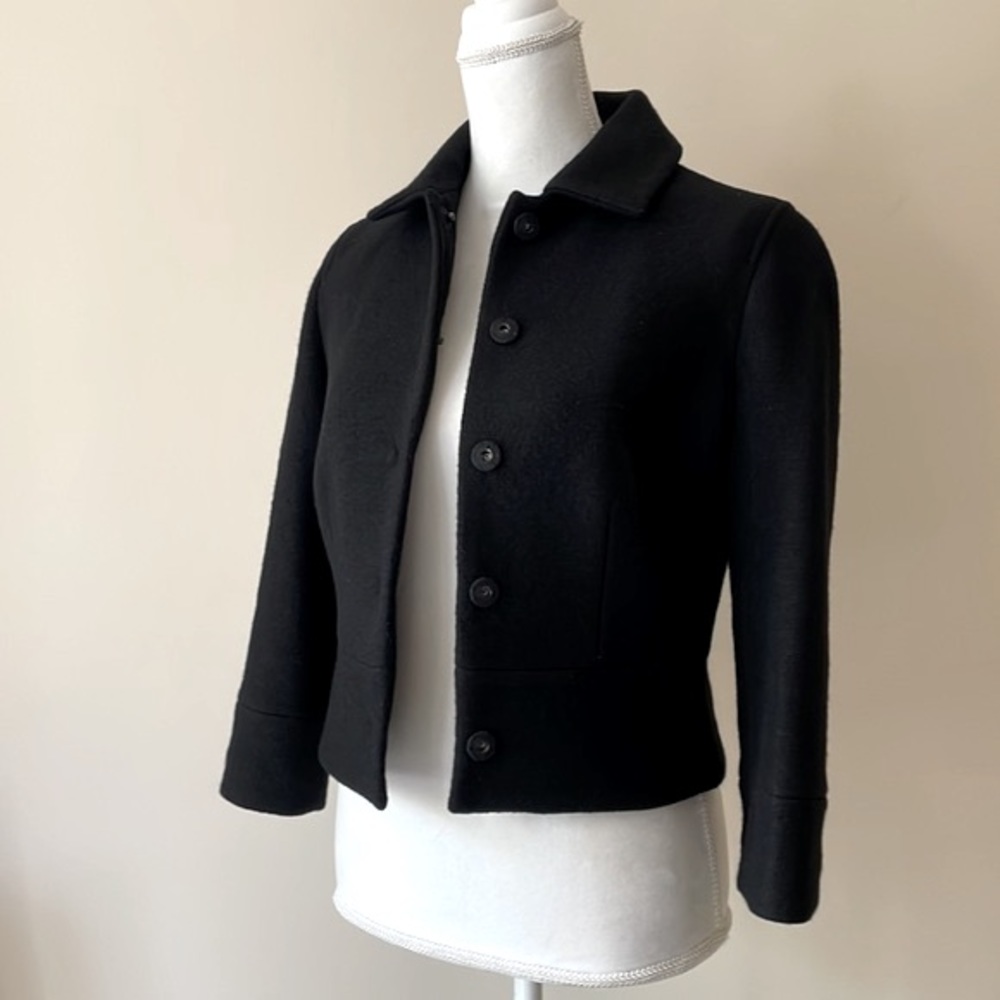 Club Monaco Black Wool Cropped Jacket - Picture 9 of 13